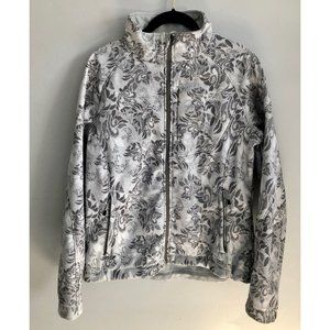 The North Face Gray and White Floral Zip-up Jacket